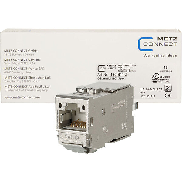 METZ CONNECT C6Amodul 180 Jack Cat. 6A geschirmt TN-C6Amod-180-12